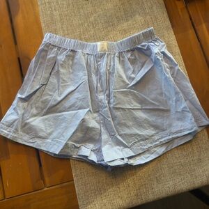 Princess Polly Blue Striped Women Boxer-Style Vacation Shorts